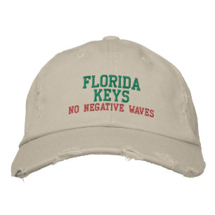 FLORIDA KEYS NO NEGATIVE WAVES HAT BESTICKTE BASEBALLKAPPE