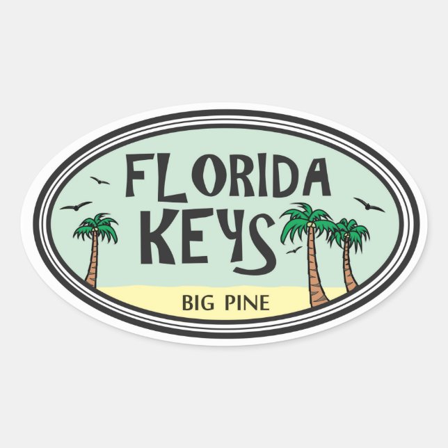Florida Keys Ovaler Aufkleber (Vorderseite)