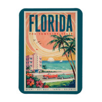 Florida-Küsten-Autos Illustration Reise Kunst Vint