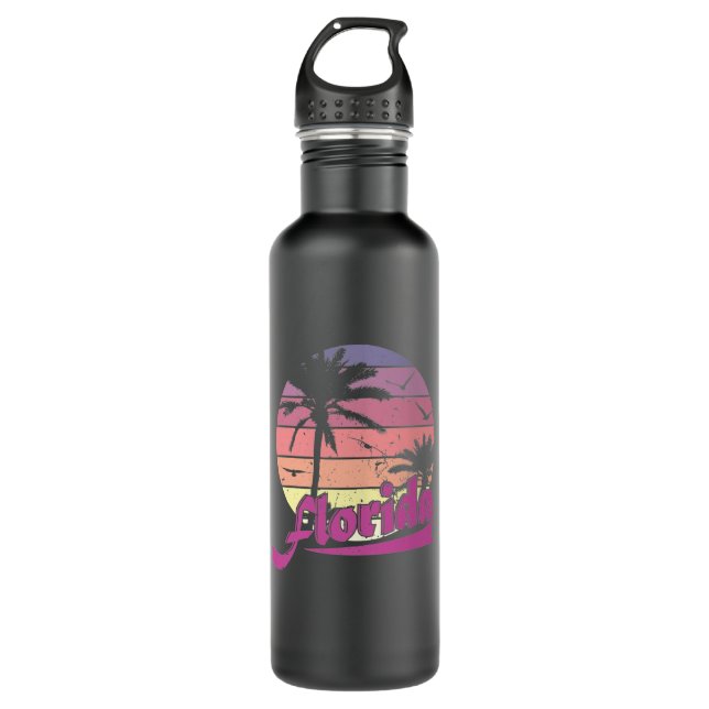 Florida Land der Palmen Edelstahlflasche (Vorderseite)