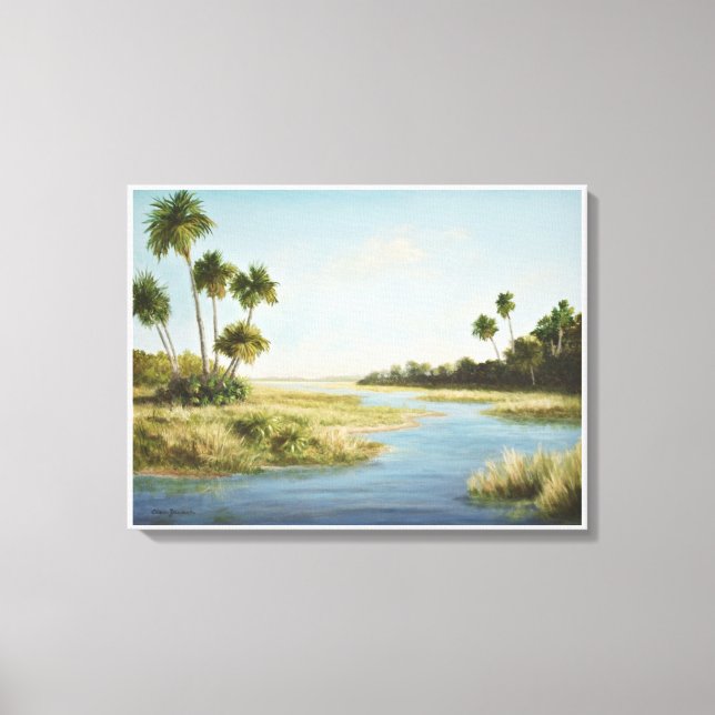 Florida Landschaftsmalerei Druck - Feuchtgebiete Leinwanddruck (Vorderseite)