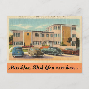 Florida. Lauderdale, Martindale Apartments Postkarte