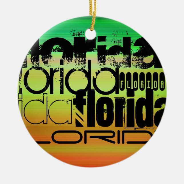 Florida; lebhaft grün, orange und gelb keramikornament (Vorne)