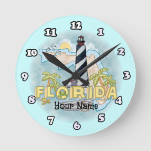 Florida Leuchtturm Runde Wanduhr