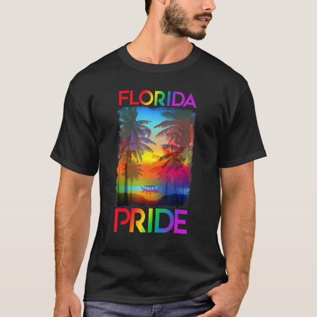 Florida Lgbt Staat Gay Pride Regenbogenflagge Lgbt T-Shirt (Vorderseite)