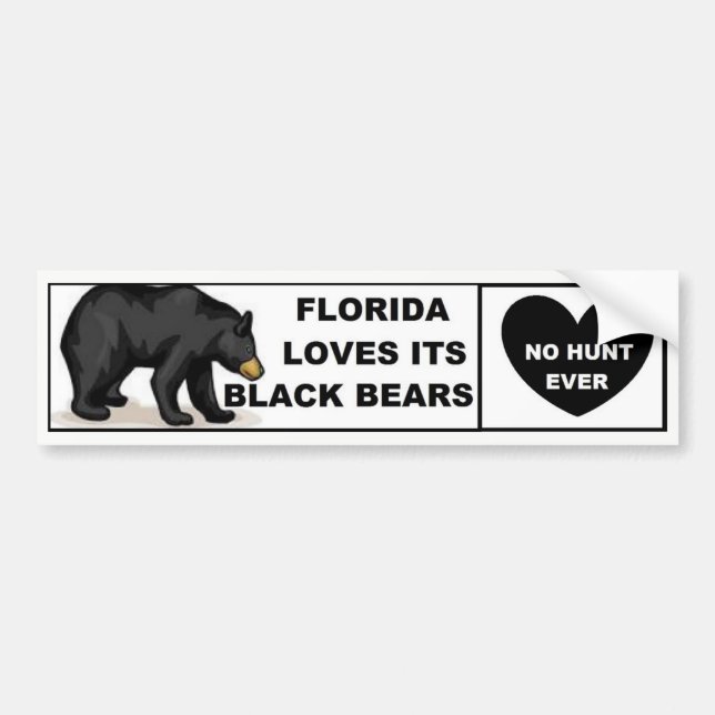 Florida-Lieben seine schwarzen Bären - keine Jagd Autoaufkleber (Vorne)