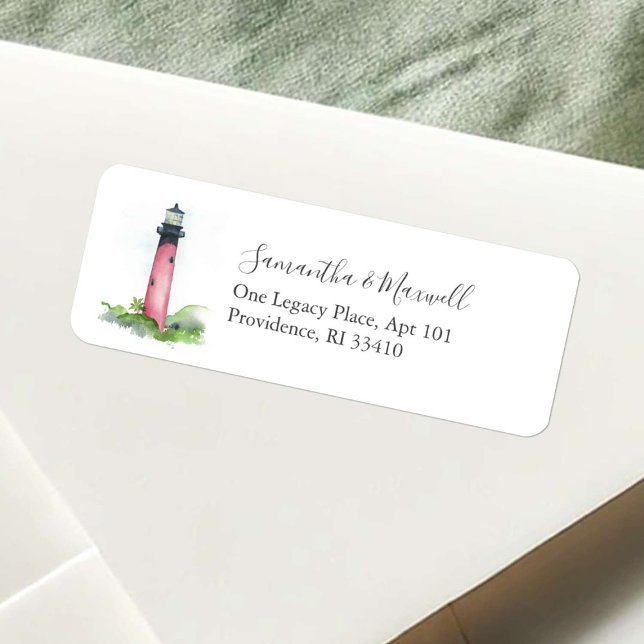 Florida Lighthouse Hochzeiten Rücksendeadressen-Au (Lighthouse return address labels watercolor art by Victoria Grigaliunas of Do Tell A Belle)