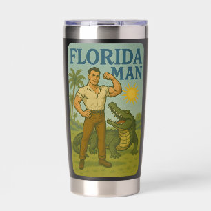 Florida Man Alligator Freund Lustiger Retro-Küst Thermobecher