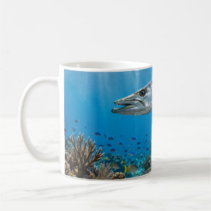 Florida Man Barrakuda Korallenriff Angelkunst Kaffeetasse