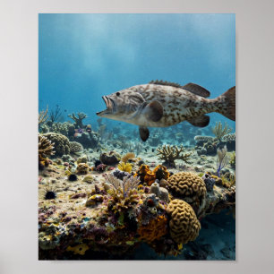 Florida Man Gag Grouper Korallenriff Angelkunst Poster