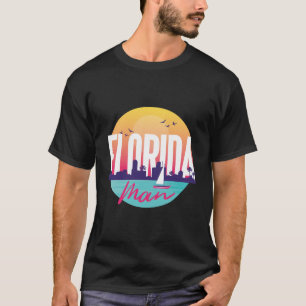 Florida Man Retro-Neon-Sonnenuntergang Humor Kunst T-Shirt