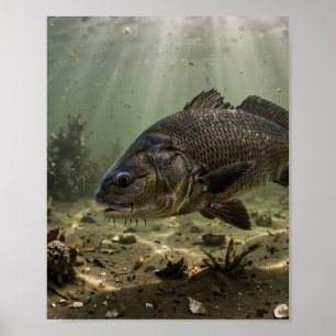 Florida Man Schwarze Trommel Bucht Austerbar Fisch Poster