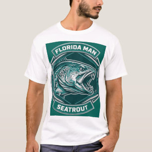 Florida Man Seatrout Teal Abzeichen Angler T-Shirt