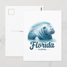 Florida, Manatee, Postübergang Postkarte
