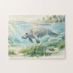 Florida-Manati-Aquarell