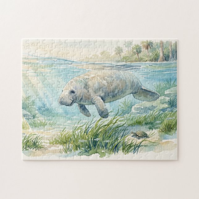 Florida-Manati-Aquarell (Horizontal)