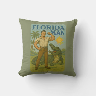 Florida Mann Alligator Freund Lustig Retro Küste Kissen