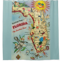 Florida Map Duschvorhang