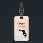 Florida Map Gepäcktag, Begrüßung der Hochzeitsfeie Gepäckanhänger<br><div class="desc">Diese Staat Gepäckanhänger machen die perfekte Geschenkmarke für Hochzeitsfeiern oder Begrüßungstags. Krawatte es auf die Geschenke der Braut anstelle eines typischen Geschenketiketts,  und sie können es für Monate und Jahre verwenden. Tags haben einen pfirsichfarbenen Aquarell-Hintergrund. Um das Herz an der Hochzeitsstelle zu platzieren,  verwenden Sie die Option "Weiter anpassen".</div>