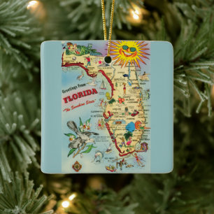 Florida Map Keramikornament