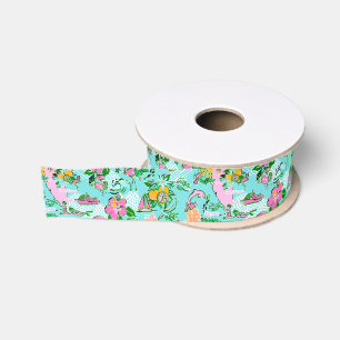 Florida Map Preppy Palm Beach Pattern Print Ripsband