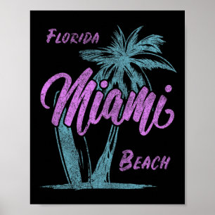 Florida Miami Beach Palmen Sommerurlaub Familie F Poster