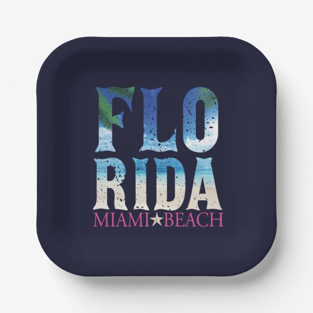 Florida, Miami Beach Pappteller (Vorderseite)
