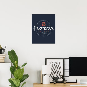 Florida Miami Beach Retro Sonnenuntergang Palme Tr Poster