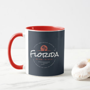 Florida Miami Beach Retro Sonnenuntergang Palme Tr Tasse