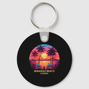 Florida Miramar Strand Hemd Farbige Palmen Be Schlüsselanhänger