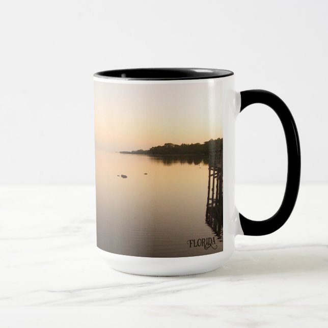 Florida Mirror Still Ocean Sunrise Natural Foto Tasse (Rechts)