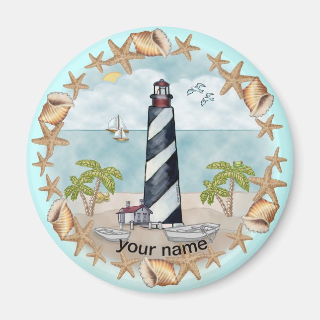 Florida Muscheln Leuchtturmmagnet Magnet (Vorne)