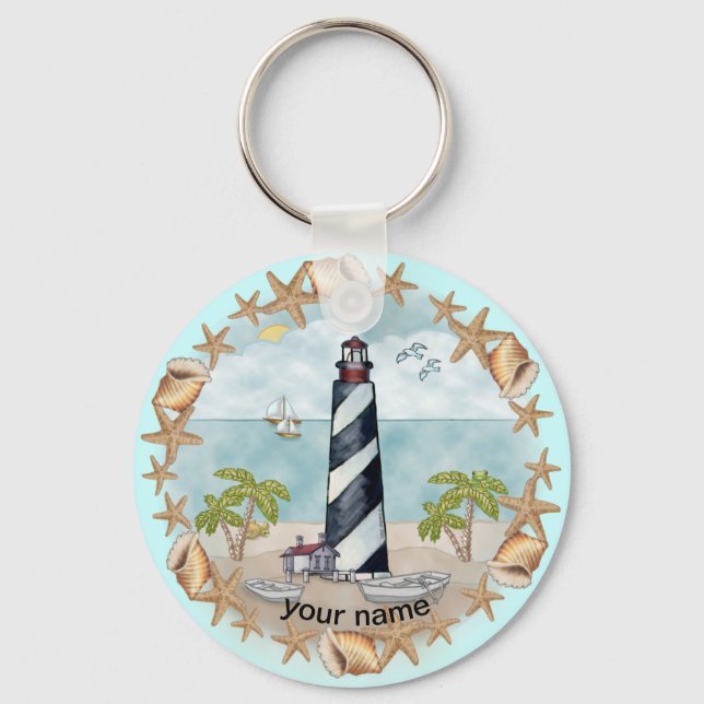 Florida Muscheln Lighthouse Schlüsselanhänger (Vorderseite)