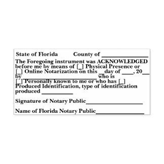 Florida Notar-Anerkennungs-Selbstfärbestempel Permastempel