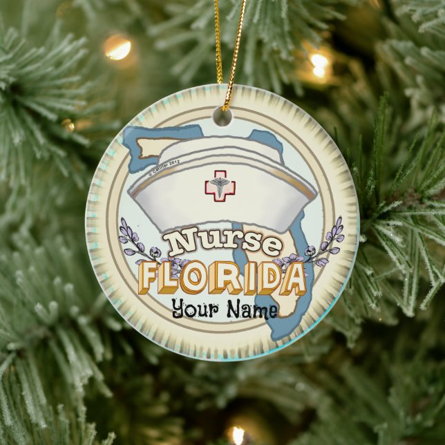 Florida Nurse Keramik Ornament (Baum)