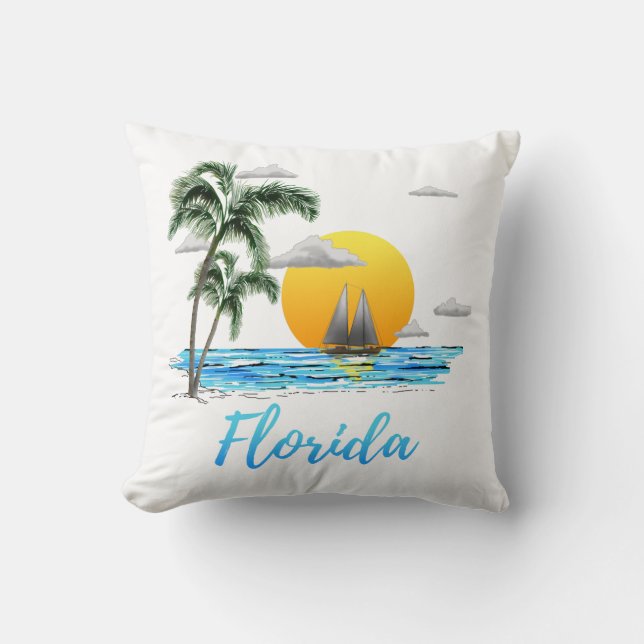 Florida Ocean Sunset Segelsport Kissen (Vorderseite)