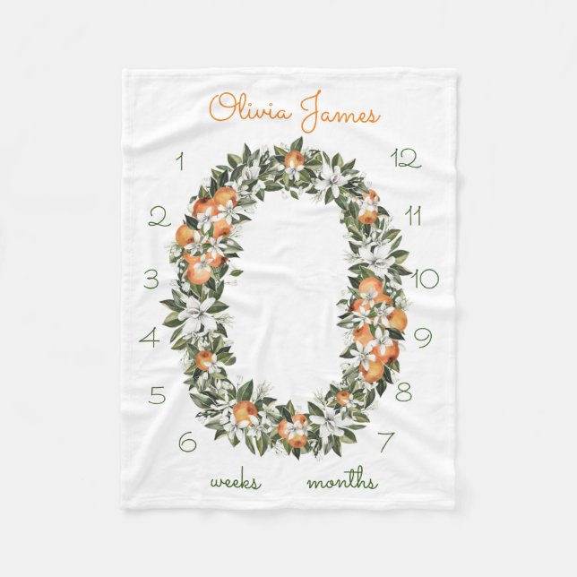 Florida Orange Baby Milestone mensuelle couverture (Devant)