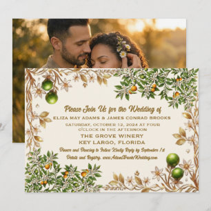 Florida Orange Blossom Hochzeitseinladung Save The Date