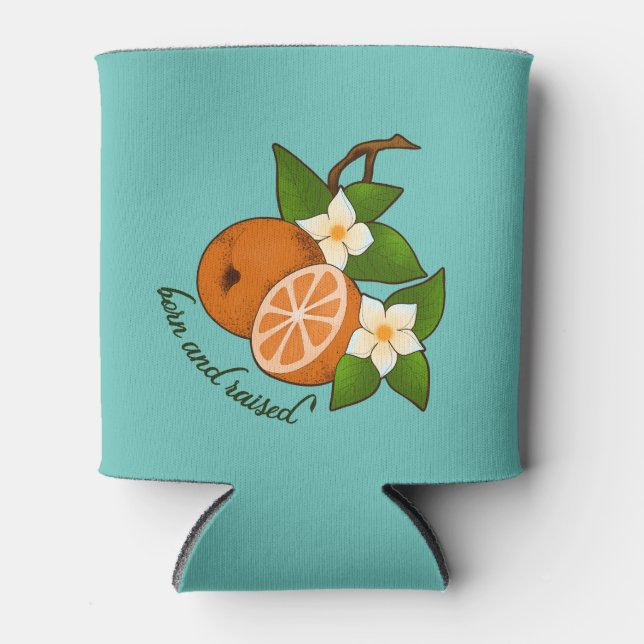 Florida Orange Geboren und erhöht Dosenkühler (Vorderseite)