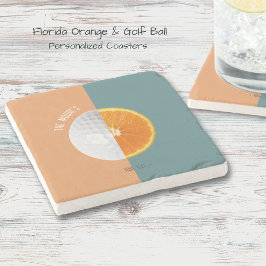 Florida Orange Golf Ball Steinuntersetzer