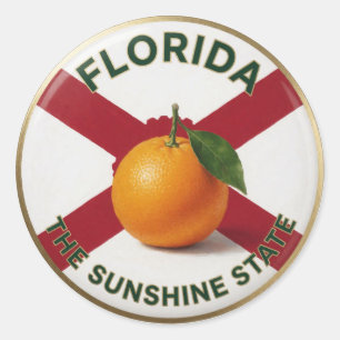 Florida Orangen Citrus-Emblem 🍊 Runder Aufkleber