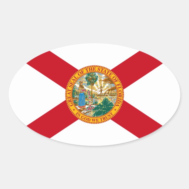 Florida Oval Flag Sticker (Vorderseite)