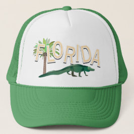 Florida-Palme und Alligator Truckerkappe