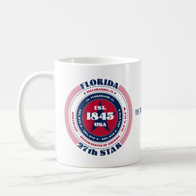Florida Patriotic Circular Monogram Tasse (Links)
