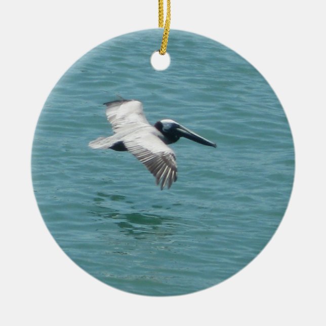 Florida-Pelikan-Flug-Verzierung Keramik Ornament (Vorne)