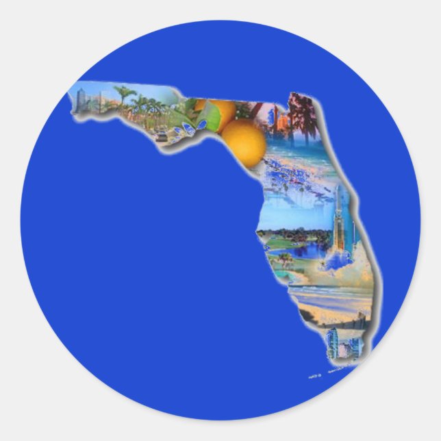 FLORIDA PICTURE DESIGN RUNDER AUFKLEBER (Vorderseite)