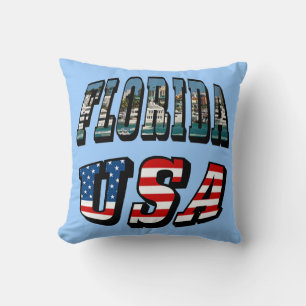 Florida Picture und USA Flag Text Kissen