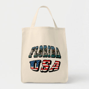 Florida Picture und USA Flag Text Tragetasche