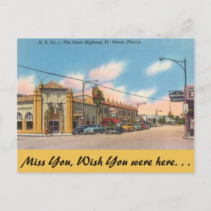 Florida. Pierce, The Dixie Highway Postkarte