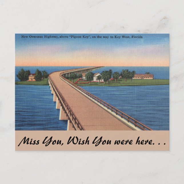 Florida, Pigeon Key, überseeische Autobahn Postkarte (Vorderseite)